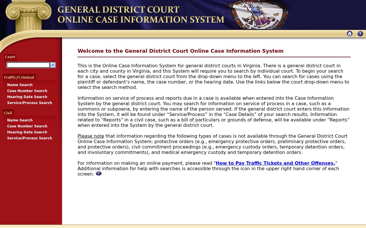 Bedford County warrant lookup: Bedford General District Court search portal